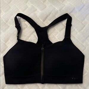 PINK Victoria's Secret Black Zip Sports Bra size large